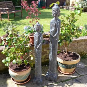 Bloomsbury Market Carmean AZTEC BUDDHA Tall Verdigris Effect gray 80.0 H x 16.0 W x 14.0 D cm