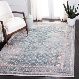 Bloomsbury Market Massingill Hooked Blue Rug blue 180.0 H x 120.0 W x 0.89 D cm
