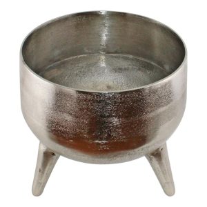 Bloomsbury Market Metal Cachepot gray 27.0 H x 27.0 W x 27.0 D cm