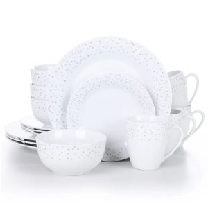 Blue Elephant 16 Piece Dinnerware Set, Service for 4 white