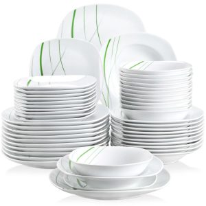 Blue Elephant Avivc 48 Piece Dinnerware Set, Service for 12 white