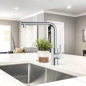 Blue Elephant Pull Down Spray Single Lever Kitchen Tap gray 38.5 H cm