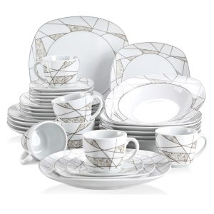 Blue Elephant Serenc 30 Piece Dinnerware Set, Service for 6 white