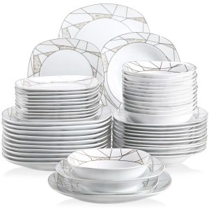 Blue Elephant Serenc 48 Piece Dinnerware Set, Service for 12 white