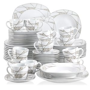 Blue Elephant Serenc 60 Piece Dinnerware Set, Service for 12 white