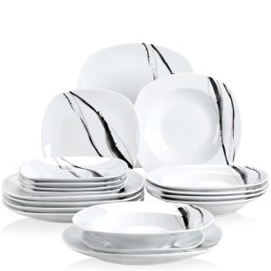 Blue Elephant Teresc 18 Piece Dinnerware Set, Service for 6 white