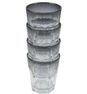 Bo-Camp pLastic gLasses 4 pieces 200 ml smoke