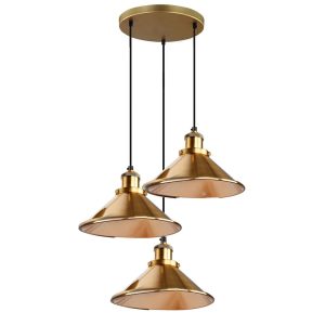 Borough Wharf Collinsville 3 - Light Cluster Cone Pendant yellow 22.0 W x 114.0 D cm