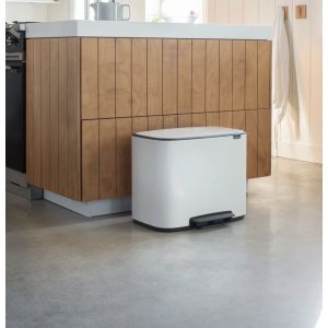 Brabantia Bo Pedal Bin, 36L white 48.5 H x 6.0 W x 40.0 D cm