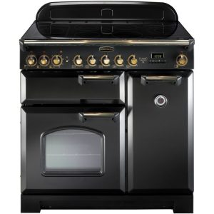 Rangemaster CDL90EIBL/B Classic Deluxe 90cm Electric Induction Range Cooker Black/Brass