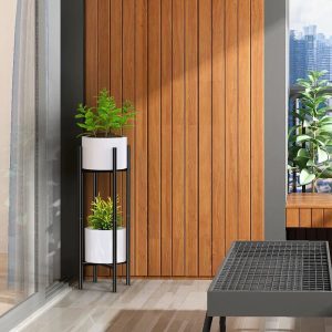 Brayden Studio 2 Pack Adjustable Plant Stand, Metal Plant Stands Indoor Outdoor, Modern Plant Holders Plant Rack, Flower Stand Holder For 8-10 In Plant Pot, Black