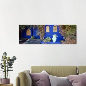 Brayden Studio Majorelle Blue Colored Walls, Jardin Majorelle, Marrakech, Morocco 40.64 H x 121.92 W x 3.81 D cm