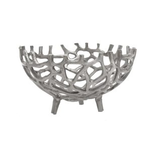 Canora Grey Darsh Aluminum Decorative Bowl gray 19.0 H x 32.0 W x 32.0 D cm