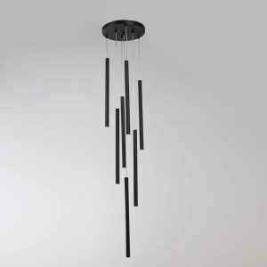 Canora Grey Gresham 7 - Light Cylinder Pendant black 50.0 H x 30.0 W x 30.0 D cm