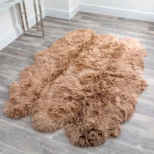 Canora Grey Oliveri Handmade Sheepskin Light Brown Rug brown 240.0 W x 7.0 D cm