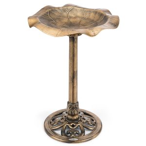 Christow Resin Leaf Bird Bath - Bronze - Bronze