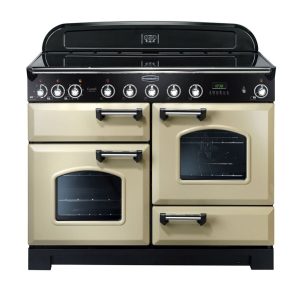 Rangemaster Classic Deluxe 110 Induction Range Cooker - Cream/Chrome