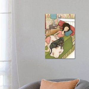 ClassicLiving Greyhound Cuddles by Jamie Morath - Painting 66.04 H x 45.72 W x 1.905 D cm