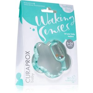 Curaprox Baby Waking Senses teething ring with massage brush and rattle 1 pc