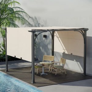 Dakota Fields Marjorie 3m x 3m Metal Pergola 225.0 H x 300.0 W x 300.0 D cm