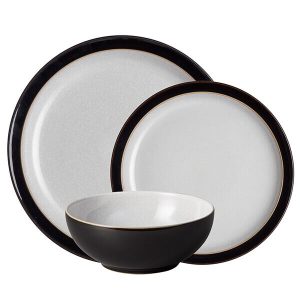 Denby Elements Black 12 Piece Tableware Set
