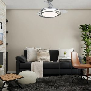 Ebern Designs 92Cm Lequentin 3 - Blade LED Smart Ceiling Fan with Remote Control and Light Kit Included gray 16.0 H x 40.0 W x 40.0 D cm