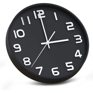 Ebern Designs Celica 30.48cm Silent Wall Clock black 30.48 H x 30.48 W x 3.3 D cm