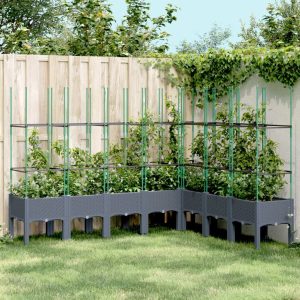 Ebern Designs Garden Planter With Trellis Brown 200X160x142.5 Cm PP gray 142.5 H x 200.0 W x 160.0 D cm