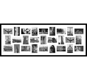 Ebern Designs Kuwana Wood Collage Picture Frame black 94.0 H x 37.0 W x 2.0 D cm