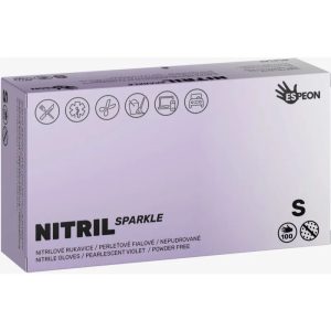 Espeon Nitril Sparkle Pearlescent Violet nitrile powder-free gloves size S 2x50 pc
