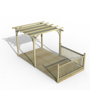 Forest Garden 8 x 16 Forest Pergola Deck Kit with Retractable Canopy No. 3