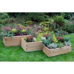 Forest Garden Durham 3 Piece Wood Planter Box Set brown 33.0 H x 90.0 W x 50.0 D cm