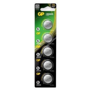 GP Batteries GP Lithium CR2025 Batteries 3 Volt Pack of 5 CR2025-C5