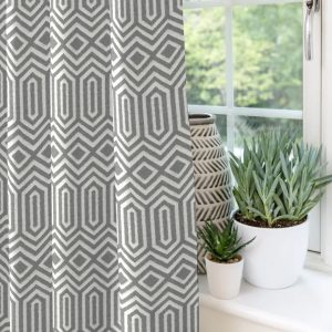 George Oliver Wescott Cotton Eyelet Blackout Thermal Curtains gray 228.0 H x 228.0 W cm