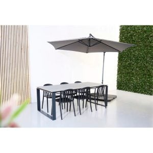 George Oliver Yountville Rectangular 6 - Person 210Cm Long Dining Set gray 210.0 W x 100.0 D cm