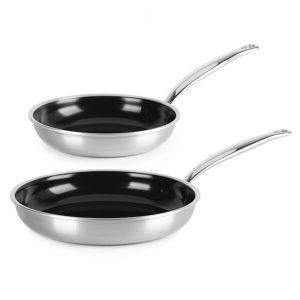 GreenPan Premiere 3-Ply Stainless Steel Non-Stick 20cm & 28cm Frying Pan Set