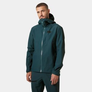 Helly Hansen Men's Blaze 3 Layer Shell Jacket Green L - Dark Creek Green - Male