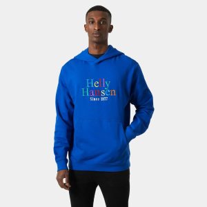 Helly Hansen Men's Core Graphic Sweat Hoodie Blue XL - Cobalt Blue - Male