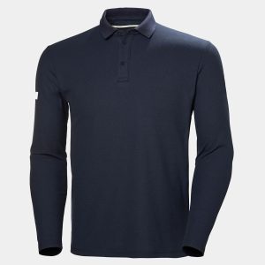 Helly Hansen Men's Crewline Long Sleaves Polo Shirt Navy L - Navy Blue - Male