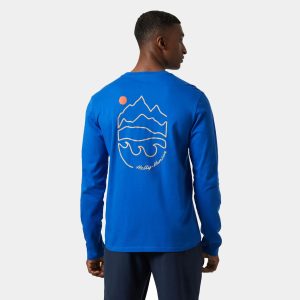Helly Hansen Men’s F2F Cotton Long Sleeve Tee Blue L - Cobalt Blue - Male