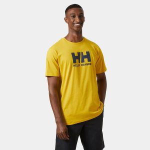 Helly Hansen Men's HH Logo Tshirt Yellow L - Gold Rush Yellow - Male