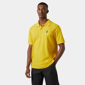 Helly Hansen Men's Transat Cotton Short-Sleeve Polo Shirt Yellow M - Gold Rush Yellow - Male