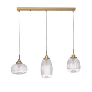 Highland Dunes Fulgham 3 - Light Kitchen Island Jar Pendant yellow 76.5 W x 18.0 D cm