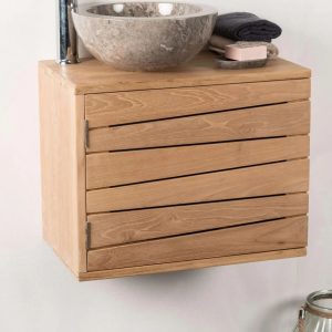 Highland Dunes Gabbert 500mm Wall Hung Single Vanity Unit brown