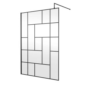 Hudson Reed Abstract Wetroom Screens 0.8cm black 495.3 H x 355.6 W x 0.8 D cm