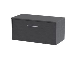 Hudson Reed Juno 800mm Wall Hung Single Vanity Unit with Worktop brown