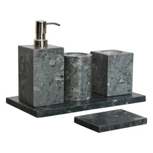 Ivy Bronx Alainnah 5 Piece Bathroom Accessory Set black 15.0 D cm