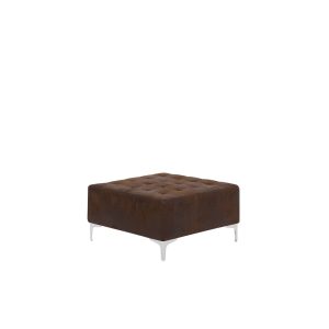 Ivy Bronx Finnegan 80Cm Wide Faux leather Square Footstool Ottoman brown 41.0 H x 80.0 W x 80.0 D cm