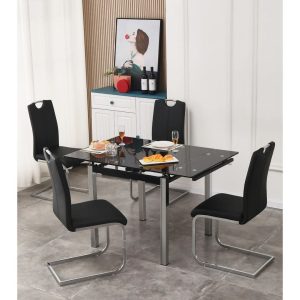Ivy Bronx Trussville Extendable Dining Set black 75.0 H cm