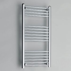 K-Vit Water-Fed Heated Vertical Straight Towel Rail gray 80.0 H x 40.0 W x 2.0 D cm